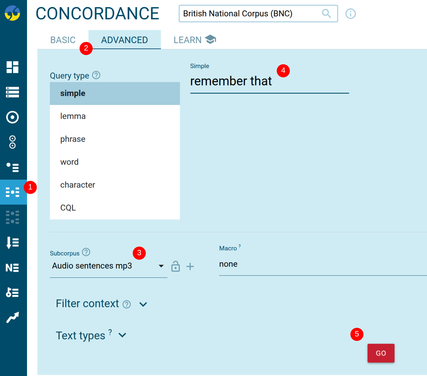 British National Corpus with audio